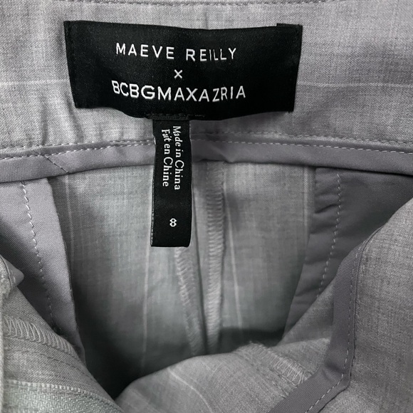 BCBGMaxAzria Light Gray Pinstripe Trousers - Picture 4 of 7